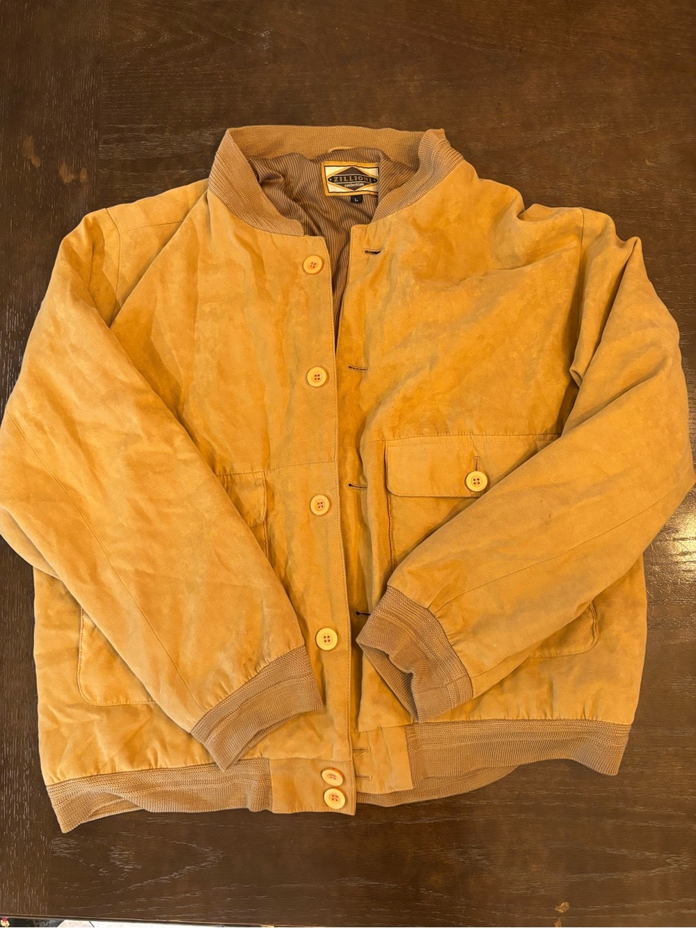 Zillioni collection Men's Tan Suede Bomber Jacket - Heritage Style